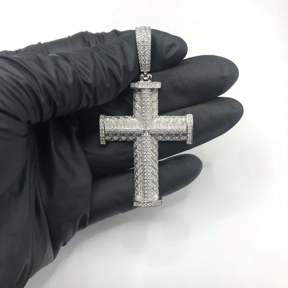 925 Sterling Silver 5.20CTMOISSANITE Cross Men’s Pendant